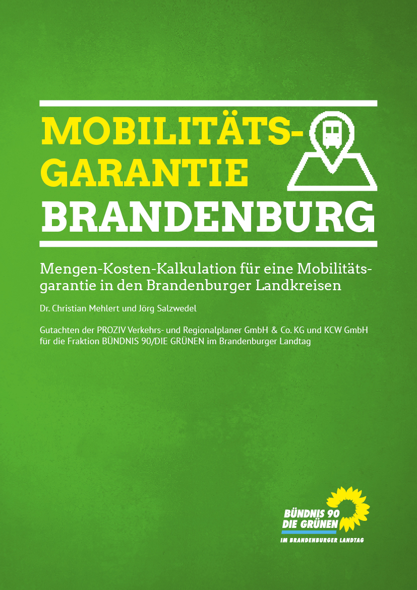 Cover des Gutachtens: Mobilitätsgarantie Brandenburg